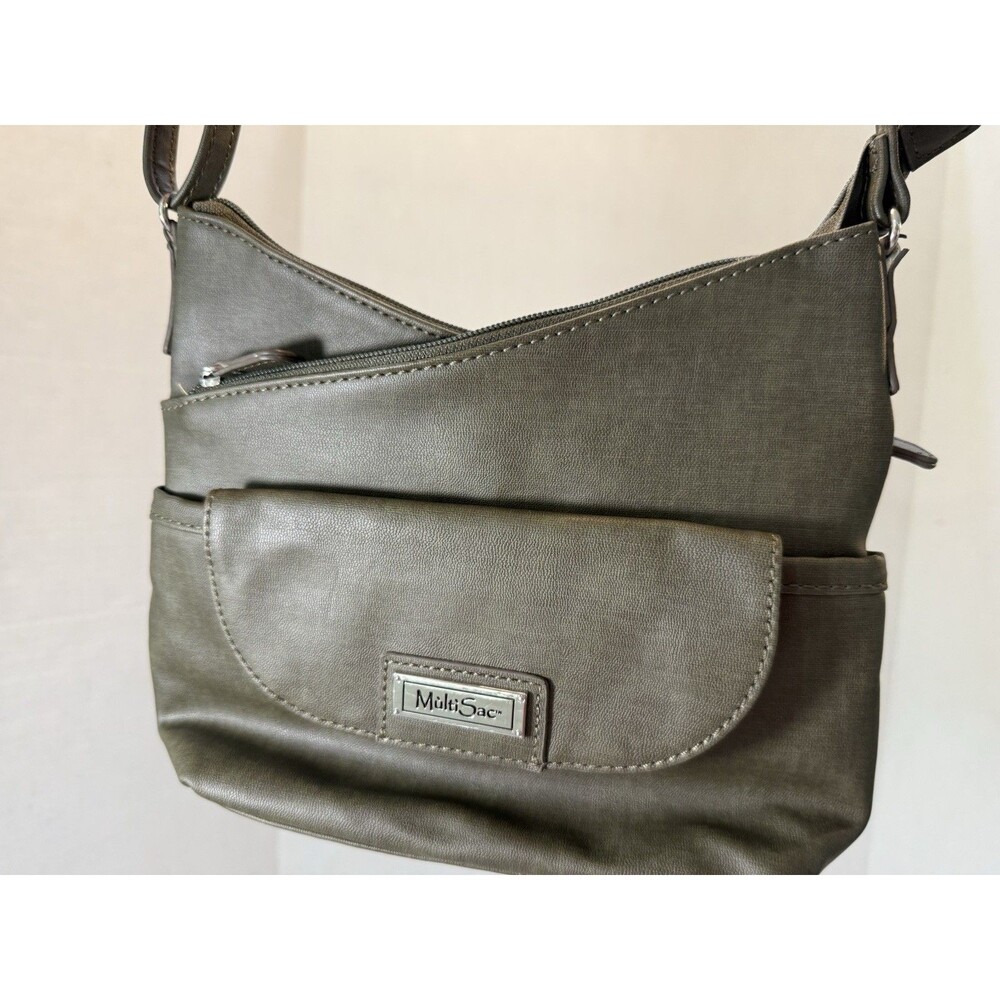 MultiSac Vista Adjustable‎ Crossbody Shoulder Strap Vegan Leather Olive Green - Picture 3 of 16